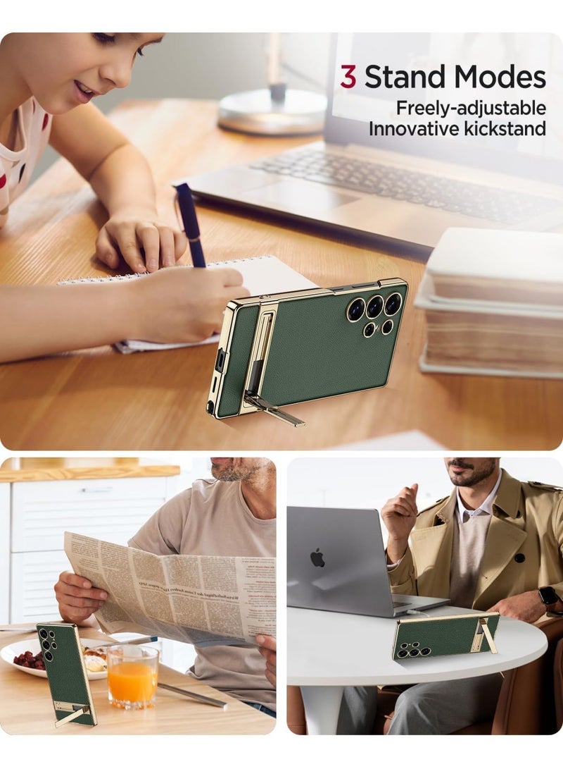 Adando for S26 Ultra Case,Galaxy S26 Ultra Case with Built-in Kickstand Shockproof Mil-Grade Drop Protection Rugged Hard Thin Lightweight Adjustable Stand Cases for S26 Ultra Phone (Green) - Image 2